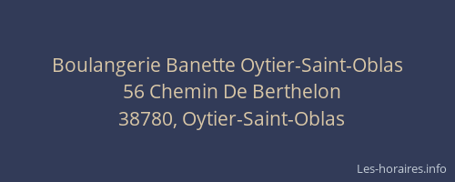 Boulangerie Banette Oytier-Saint-Oblas