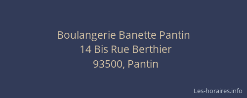 Boulangerie Banette Pantin