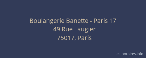 Boulangerie Banette - Paris 17