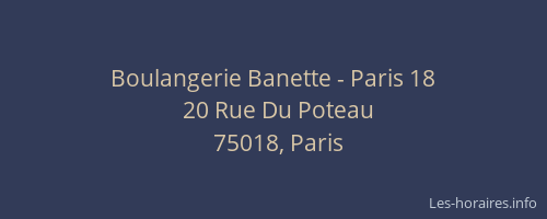 Boulangerie Banette - Paris 18