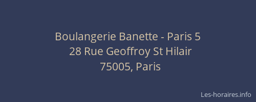 Boulangerie Banette - Paris 5