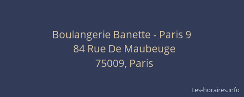 Boulangerie Banette - Paris 9