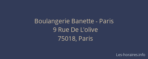 Boulangerie Banette - Paris