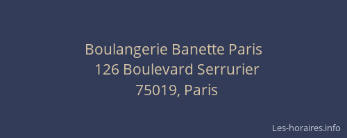 Boulangerie Banette Paris