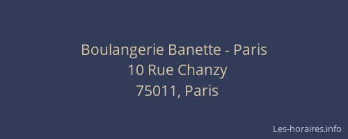 Boulangerie Banette - Paris