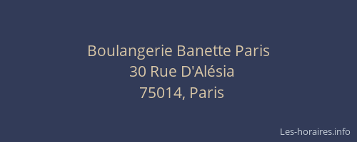Boulangerie Banette Paris