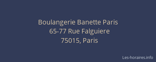 Boulangerie Banette Paris