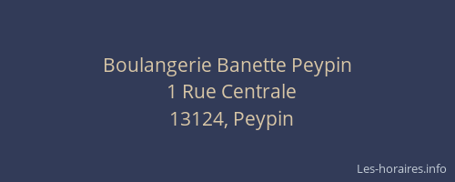 Boulangerie Banette Peypin