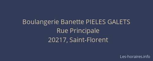 Boulangerie Banette PIELES GALETS