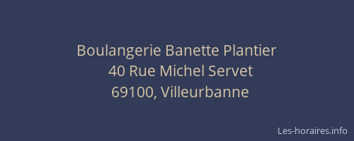 Boulangerie Banette Plantier