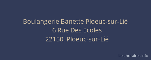 Boulangerie Banette Ploeuc-sur-Lié
