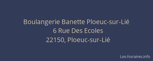 Boulangerie Banette Ploeuc-sur-Li&eacute;