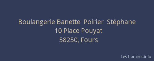 Boulangerie Banette  Poirier  St&eacute;phane