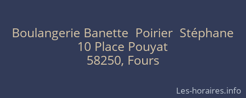 Boulangerie Banette  Poirier  Stéphane