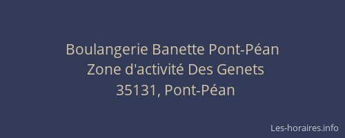 Boulangerie Banette Pont-Péan