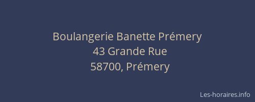 Boulangerie Banette Prémery