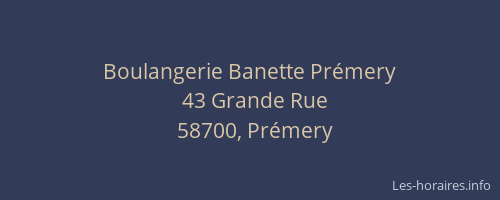 Boulangerie Banette Pr&eacute;mery