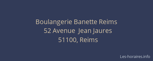 Boulangerie Banette Reims