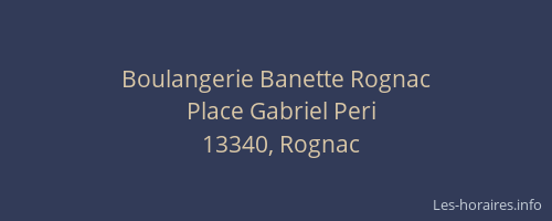 Boulangerie Banette Rognac