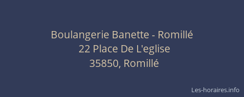 Boulangerie Banette - Romillé