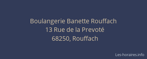 Boulangerie Banette Rouffach
