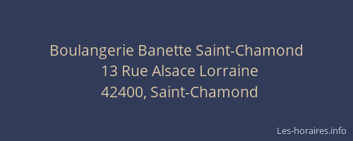 Boulangerie Banette Saint-Chamond