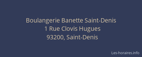Boulangerie Banette Saint-Denis