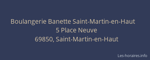 Boulangerie Banette Saint-Martin-en-Haut   