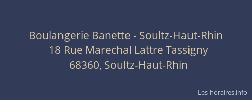 Boulangerie Banette - Soultz-Haut-Rhin