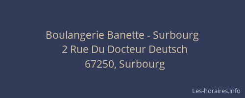 Boulangerie Banette - Surbourg