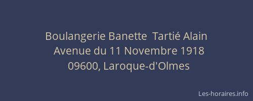 Boulangerie Banette  Tartié Alain
