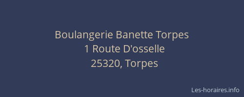 Boulangerie Banette Torpes