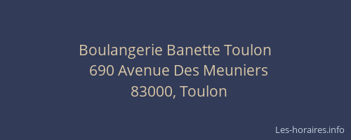 Boulangerie Banette Toulon