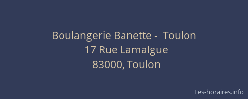 Boulangerie Banette -  Toulon
