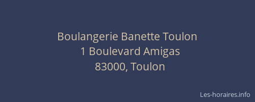 Boulangerie Banette Toulon