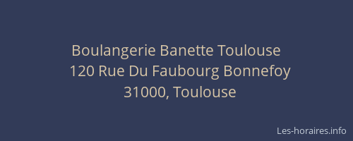 Boulangerie Banette Toulouse