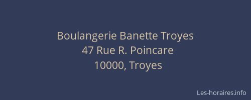 Boulangerie Banette Troyes
