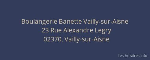 Boulangerie Banette Vailly-sur-Aisne
