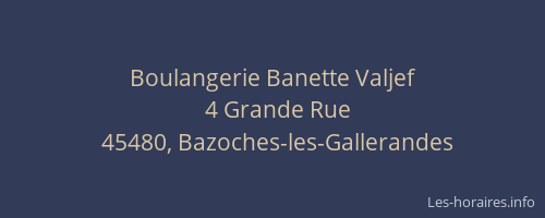 Boulangerie Banette Valjef