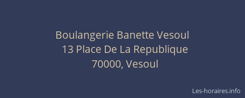 Boulangerie Banette Vesoul