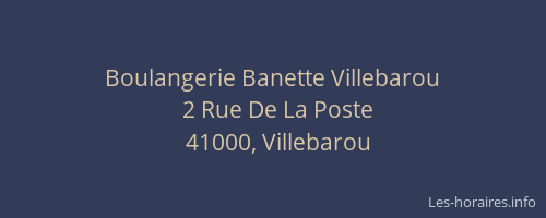 Boulangerie Banette Villebarou