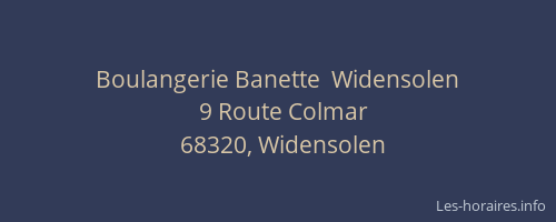 Boulangerie Banette  Widensolen