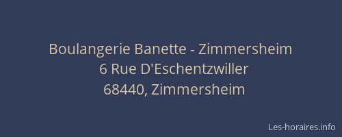 Boulangerie Banette - Zimmersheim