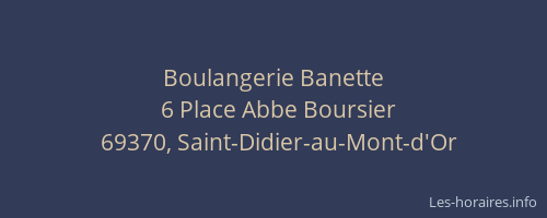 Boulangerie Banette