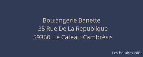 Boulangerie Banette