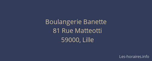 Boulangerie Banette