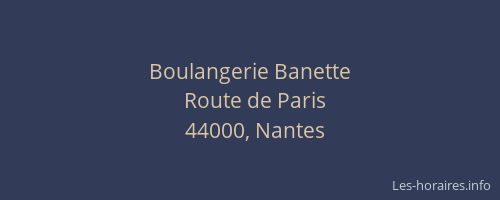 Boulangerie Banette
