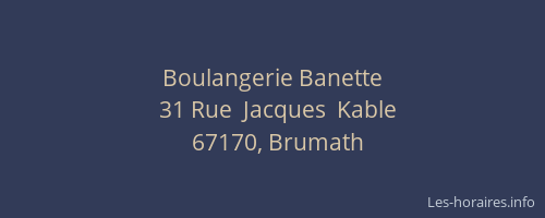 Boulangerie Banette