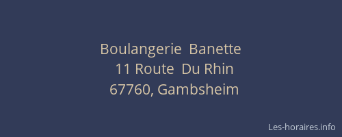 Boulangerie  Banette