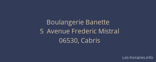 Boulangerie Banette
